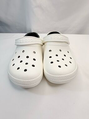 CROCS Classic Clog Lined Mens 7/Women’s 9 White with Gray Lining VGUC